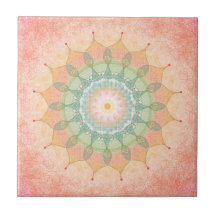Carreau de mandala géométrique coloré - Original n