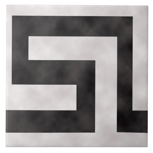 Carreau ~ de méandre noir et blanc (Devant)