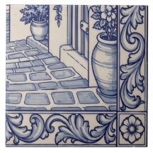 Carreau de mosaïque Azulejo Santorin 6 sur 6 en ba