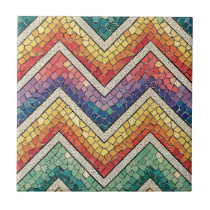 Carreau de mosaïque Chevron Arc-en-ciel – Carreau