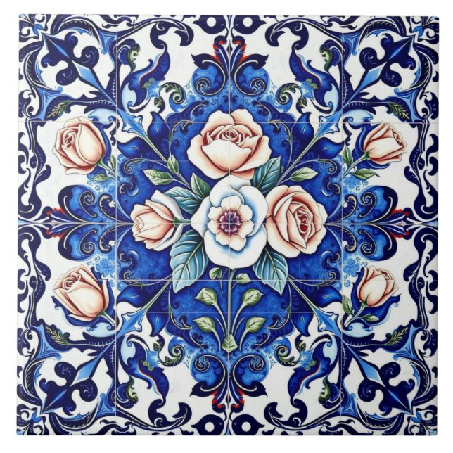 carreau de mosaïque rose royale (Devant)