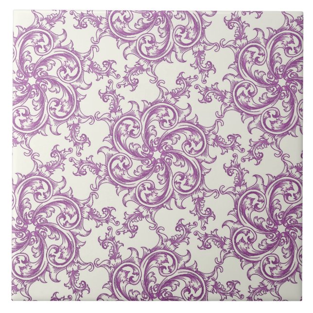 carreau de motif de fleur médiéval (Devant)