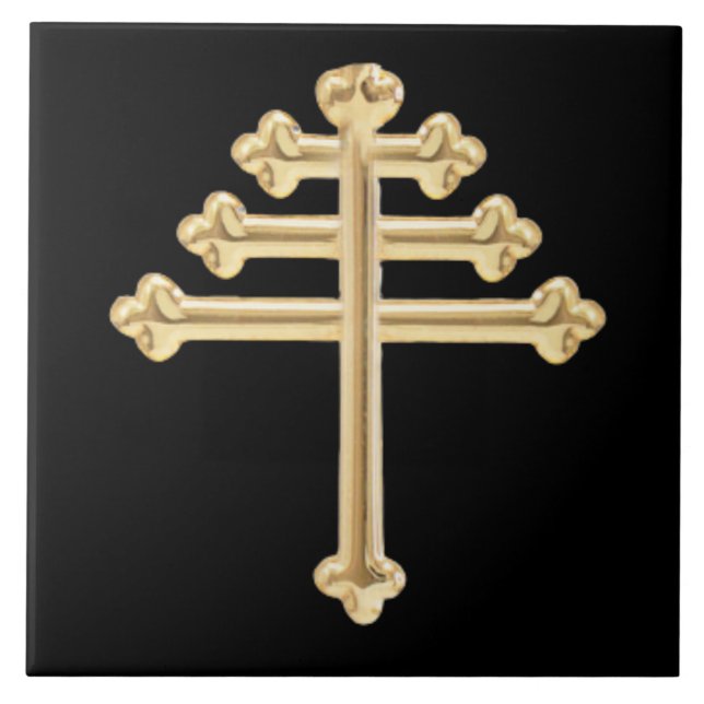 Carreau de mur Croix d'or de l'Église maronite (Devant)