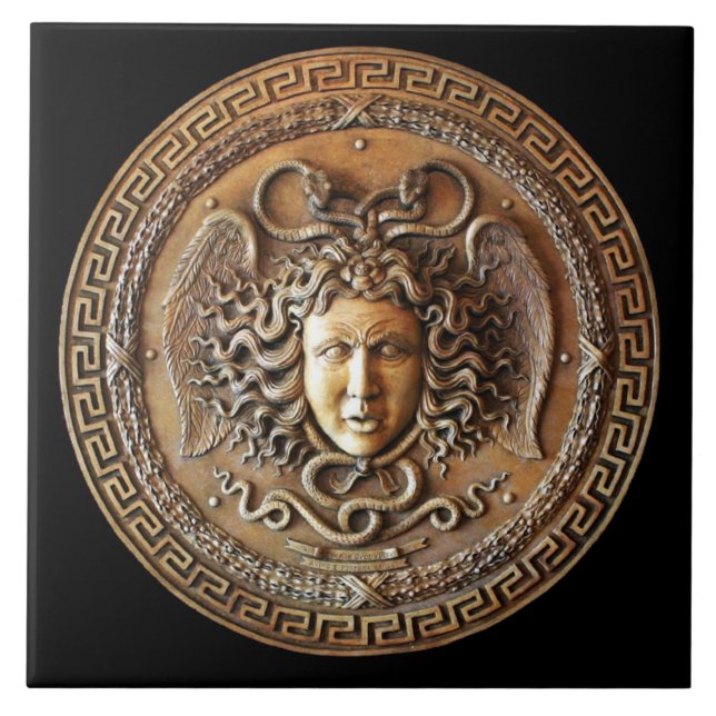 Carreau de mur Méduse français en bronze avec clé  (Devant)