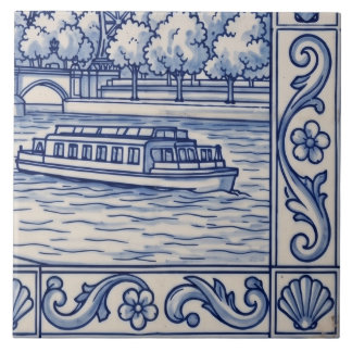 Carreau de murale en azulejo de Paris 6 sur 6 en b