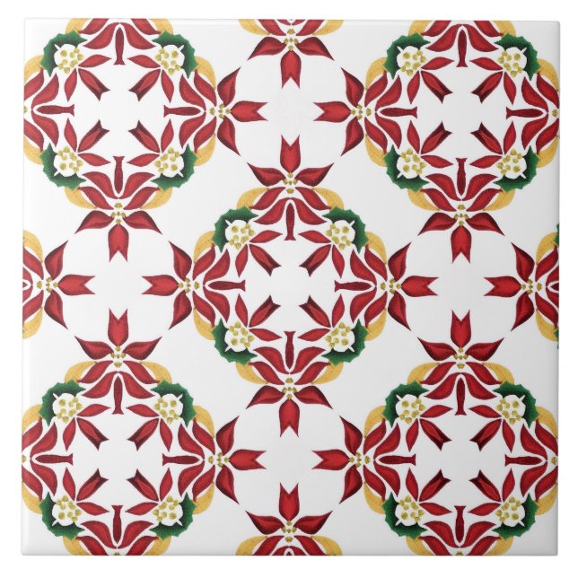 carreau de poinsettia de Noël (Devant)