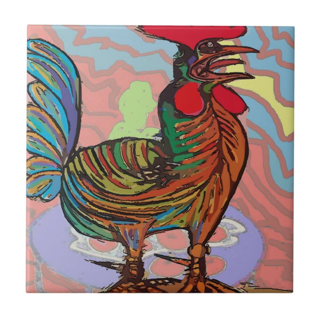 Carreau de poulet multicolore (Devant)