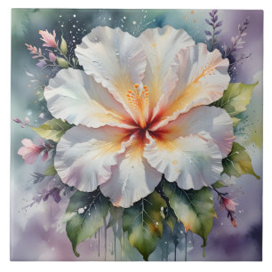 carreau de rêve d'hibiscus blanc