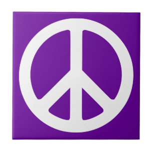 Carreau de symbole de paix blanc et violet