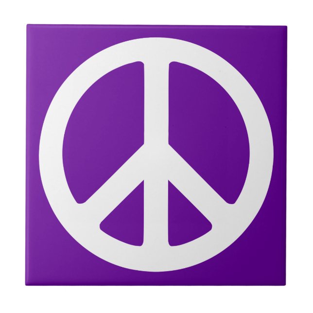 Carreau de symbole de paix blanc et violet (Devant)
