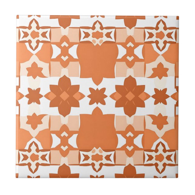 Carreau de terre cuite marocain motif (Devant)
