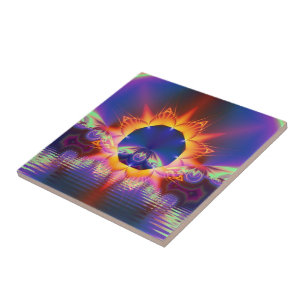 Carreau de trivet Coucher de soleil floral