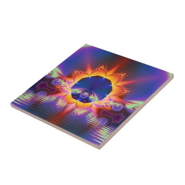 Carreau de trivet Coucher de soleil floral (Côté)