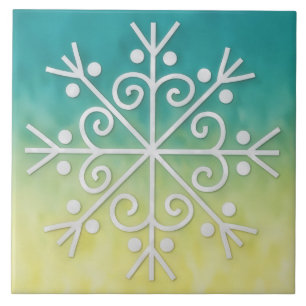 Carreau de vacances d'hiver flocon de neige ombré
