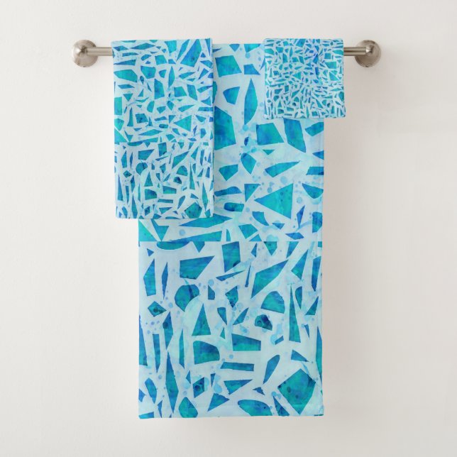 Carreau de verre mosaïque turquoise bleu moderne c (En situation)