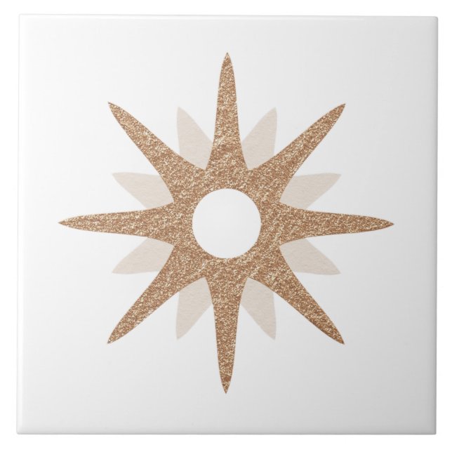 Carreau Début rose simple moderne du milieu du siècle | Gr (Devant)