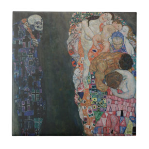 Carreau Décès et vie par Gustav Klimt Art Nouveau Vintage
