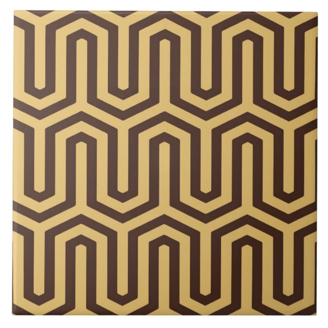 Carreau Déco motif égyptien - caramel et chocolat (Devant)