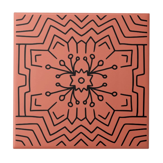 Carreau Déco rouge terracotta (Devant)