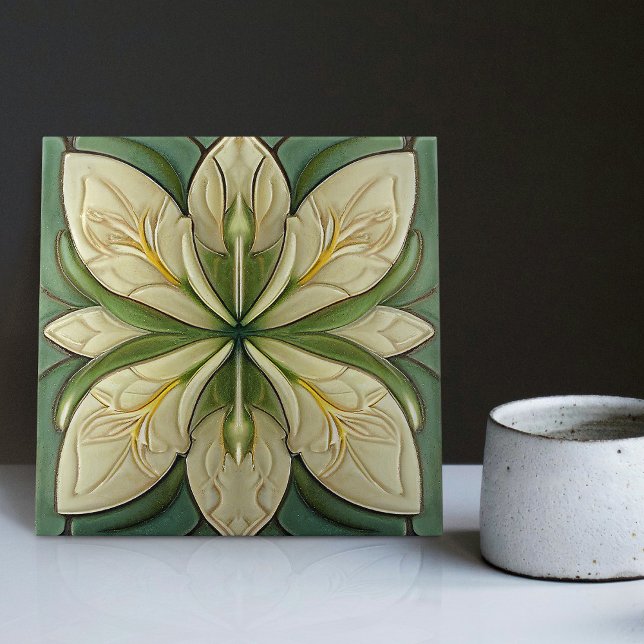 Carreau Décor Art Déco Floral Mur Art Nouveau (Seek more? Explore our collection for more matching tiles to uplift your space.)