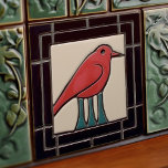 Carreau Décor Art Déco Nouveau Oiseau À Trois Jambes<br><div class="desc">Ce carrelage en céramique présente un oiseau à trois pattes (pourquoi pas) qui rappelle le style emblématique de Mackintosh. Il a été un architecte, designer et artiste écossais de premier plan du mouvement Art Nouveau. Ses oeuvres sont caractérisées par des lignes épurées, des formes géométriques et un fort sens de...</div>