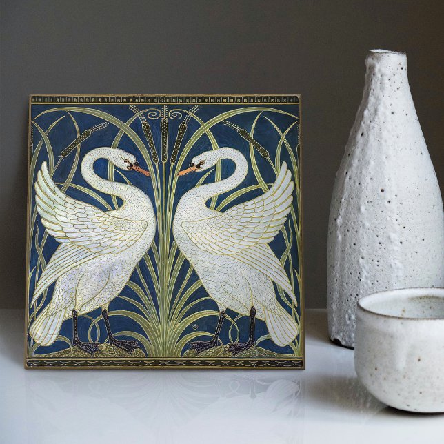 Carreau Décor Art Déco Swans Décor Art Nouveau Swan (Seek more? Explore our collection for more matching tiles to uplift your space.)
