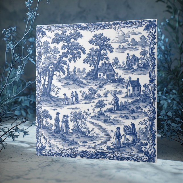 Carreau Décor Chic Campagnard Rustique Français Shabby Chi (Rustic French Country Folks Shabby Chic Decor Chic Ceramic Tile)