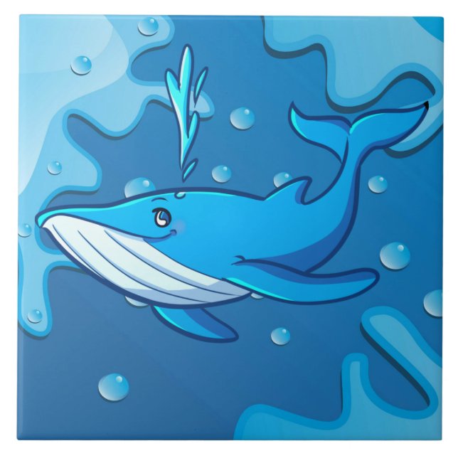 Carreau décor de baleine de plage mignonne (Devant)