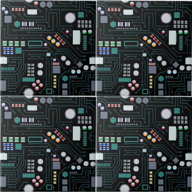 Carreau Décor de bureau du Motif de carte de circuits info (Computer Circuit Board Pattern Office Decor Ceramic Tile)