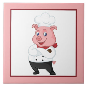 Carreau Décor de cochon de cuisine du Pays mignon