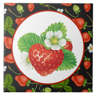 Carreau décor de cuisine aux fraises mignonnes