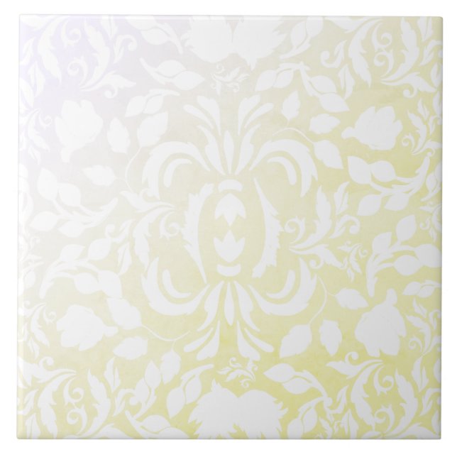 Carreau Décor de cuisine dégradé William Morris gris jaune (Devant)