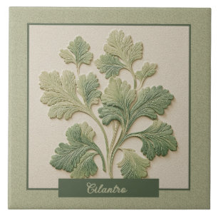 Carreau Décor de cuisine en faux relief d'herbe de coriand