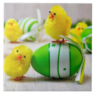 Carreau Décor de Pâques - OEufs de Pâques et poussins