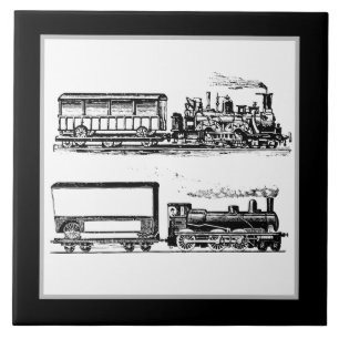 Carreau Décor de train vintage noir cool