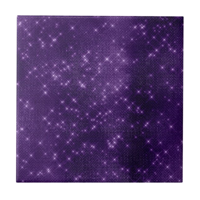 Carreau Décor d'étoiles violet de verre (Devant)