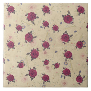 Carreau Décor d'origine victorienne Rose