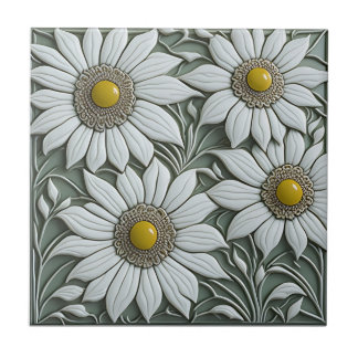 Carreau Décor floral 3D Carrelage en céramique Art Nouveau