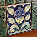 Carreau Décor Floral Art Déco Hydrangea Art Nouveau<br><div class="desc">Bienvenue à CreaTile ! Vous trouverez ici des motifs de tuiles artisanales que j'ai personnellement façonné et vintage céramique et carreaux d'argile de porcelaine, qu'ils soient colorés ou naturels. J'aime concevoir des produits en céramique et en carrelage, dans l'espoir de vous donner un moyen de transformer votre maison en quelque...</div>