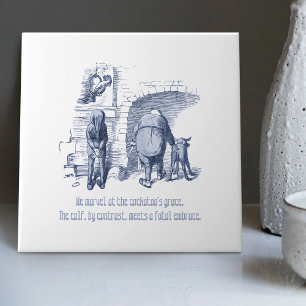 Carreau Décor ludique inspiré de Delft hollandais et Wilhe