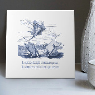 Carreau Décor ludique inspiré de Delft hollandais et Wilhe