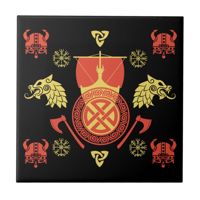 Carreau Décor maison scandinave Viking Norsemen (Devant)