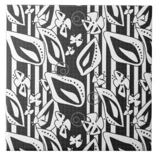 Carreau Décor moderne Abstrait noir blanc ornement mosaïqu