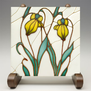 Carreau Décor Mur Crocus Jaunes Art Nouveau Art Déco