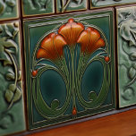 Carreau Décor Mur Emerald Orange Art Nouveau Ceram<br><div class="desc">Bienvenue à CreaTile ! Vous trouverez ici des motifs de tuiles artisanales que j'ai personnellement façonné et vintage céramique et carreaux d'argile de porcelaine, qu'ils soient colorés ou naturels. J'aime concevoir des produits en céramique et en carrelage, dans l'espoir de vous donner un moyen de transformer votre maison en quelque...</div>
