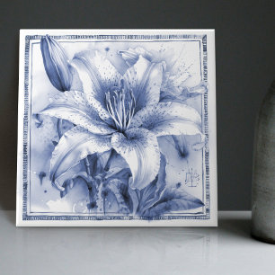 Carreau Décor mural Lily Delft Art Nouveau Aquarelle