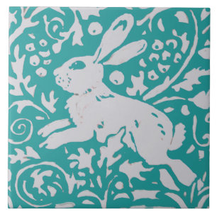 Carreau Décor naturel Turquoise de lapin bleu chatoyant