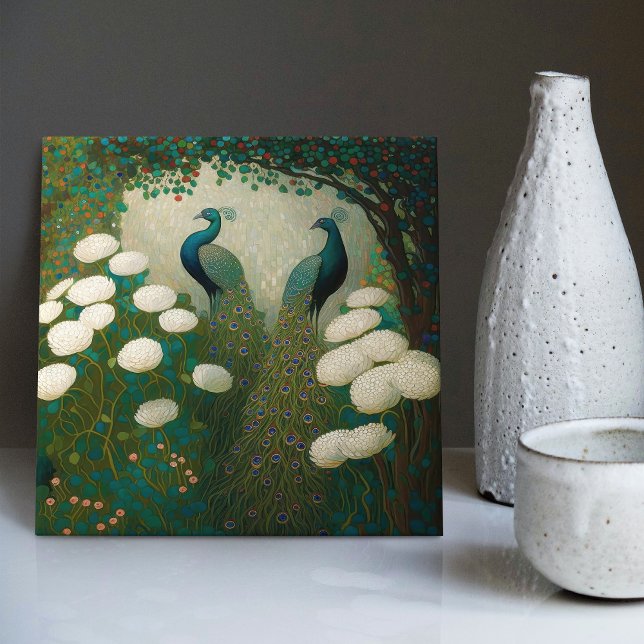 Carreau Décor Peacock Klimt Repro Art Nouveau (Créateur téléchargé)