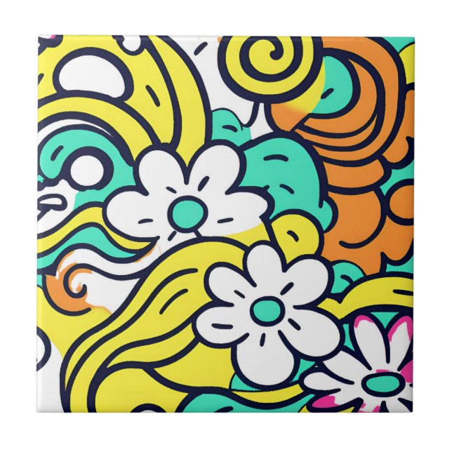 Carreau Décor printanier dynamique du Fleur sauvage Bold Y (Devant)