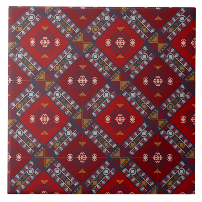 Carreau Décor rustique Motif Kilim (Devant)